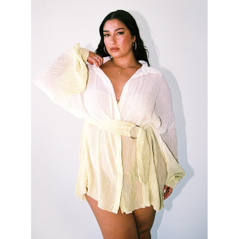 Tune In Shirt Dress Green Curve