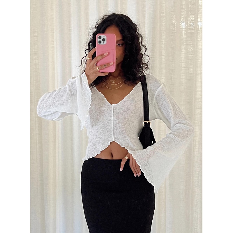 Hawksley Long Sleeve Top White