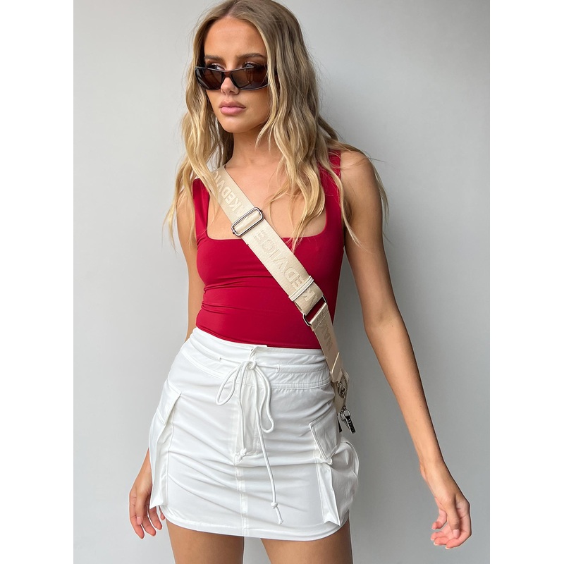 Mireen Cargo Mini Skirt White