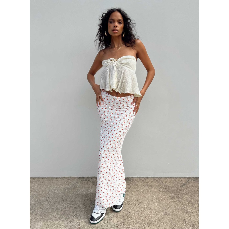 Stephie Maxi Skirt White