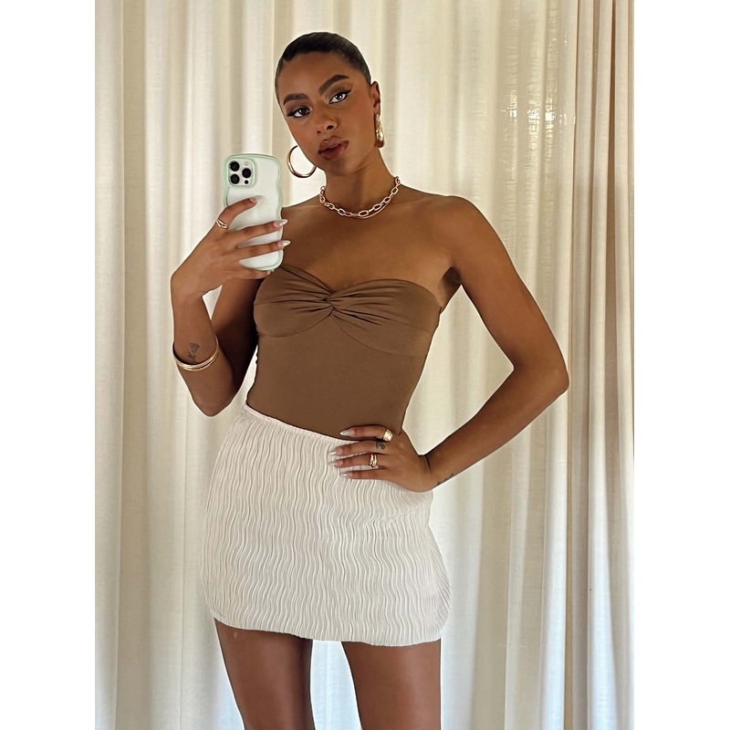Aluna Mini Skirt Beige