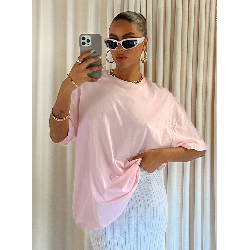 Flower Market Oversized Tee Pink