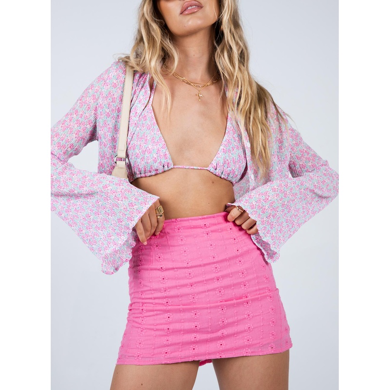 Selby Mini Skirt Pink Anglaise