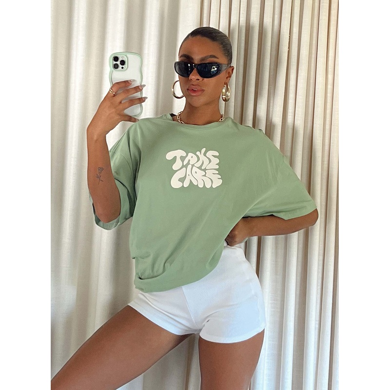 Take Care Oversized Tee Green