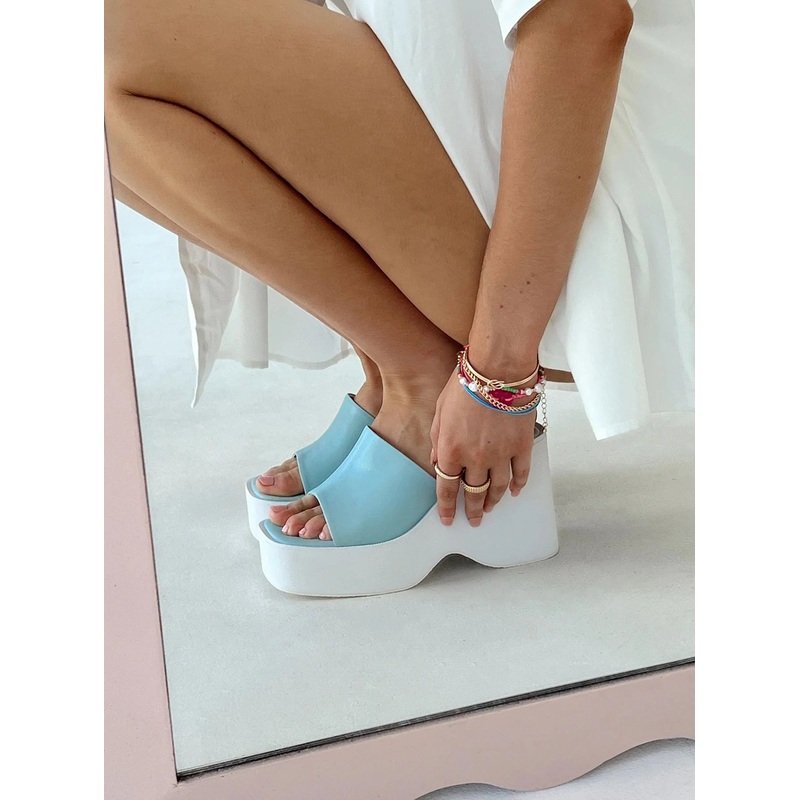 Beaufort Platform Heels White / Blue