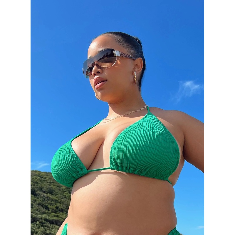 Blanca Bikini Top Dark Green Curve