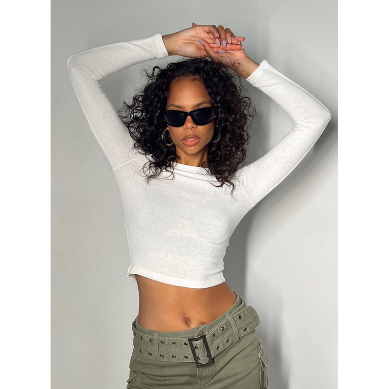 Gadigal Long Sleeve Top White