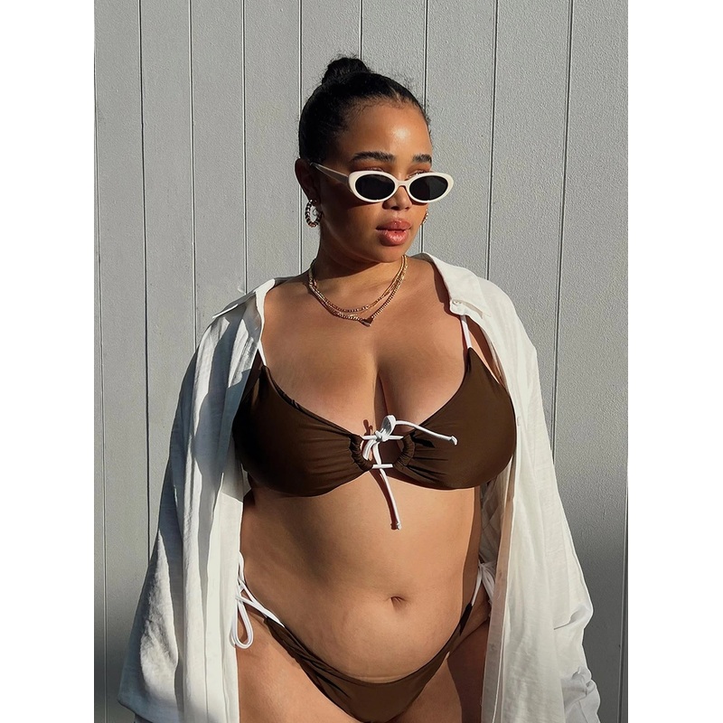Janey Bikini Top Brown Curve