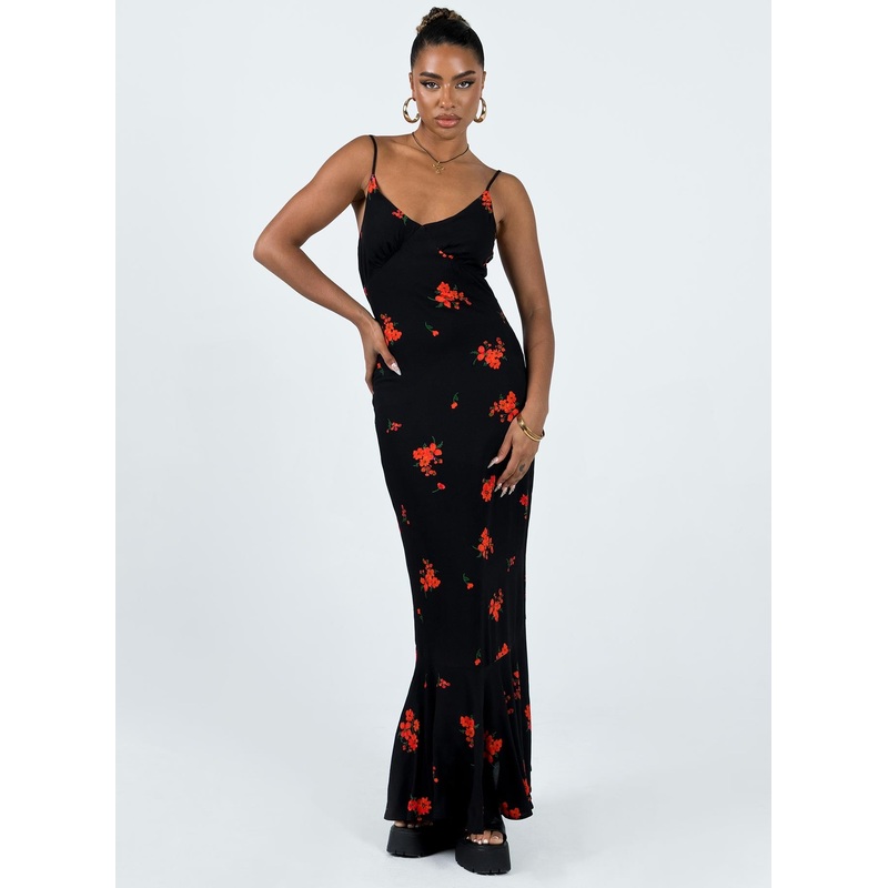 Lucan Maxi Dress Black / Red