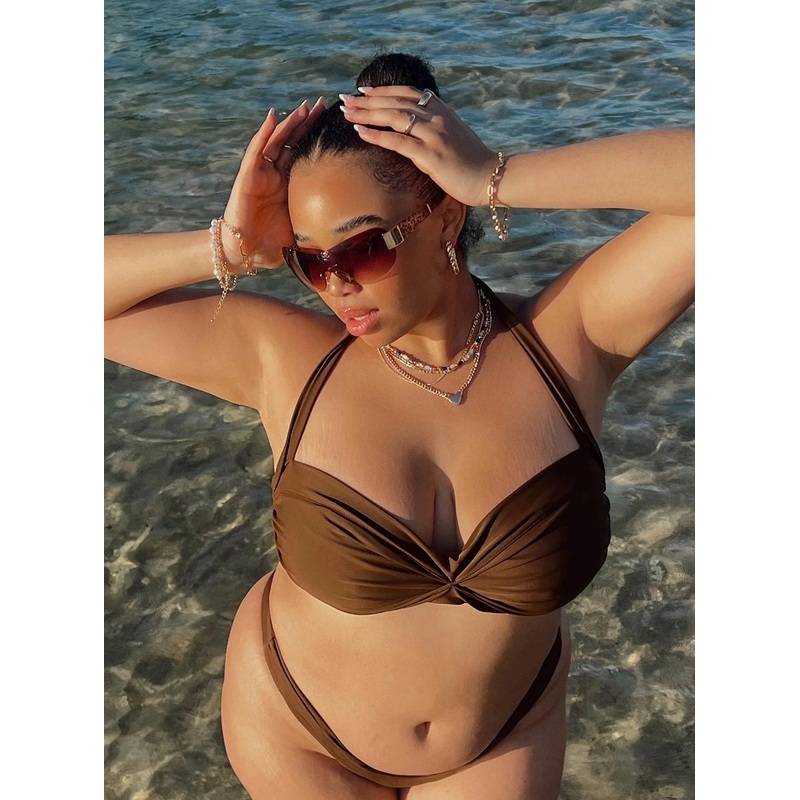 Olivia Bikini Top Brown Curve