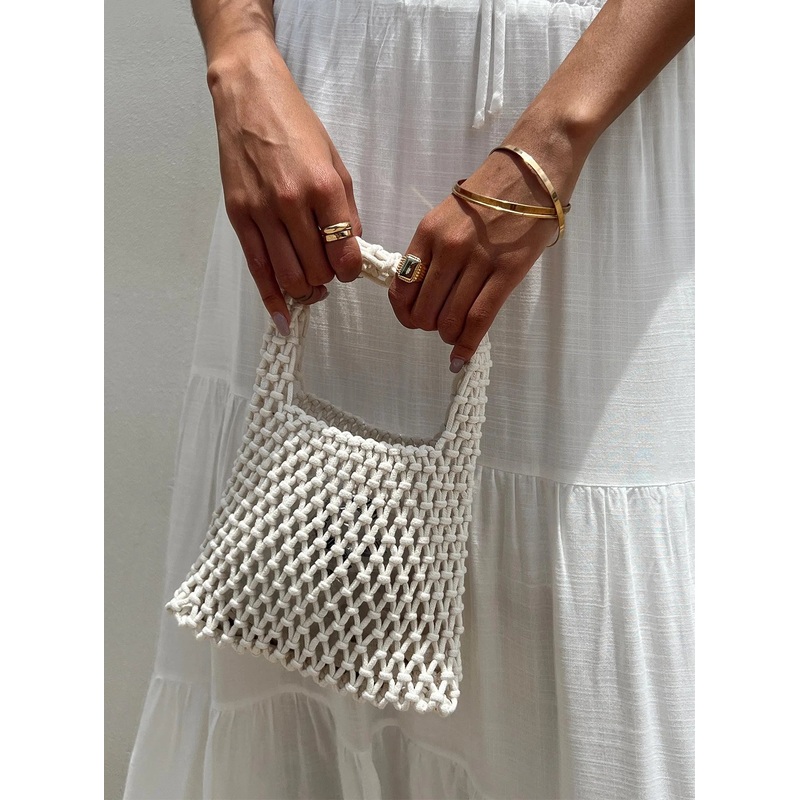 Tahlee Crochet Bag White