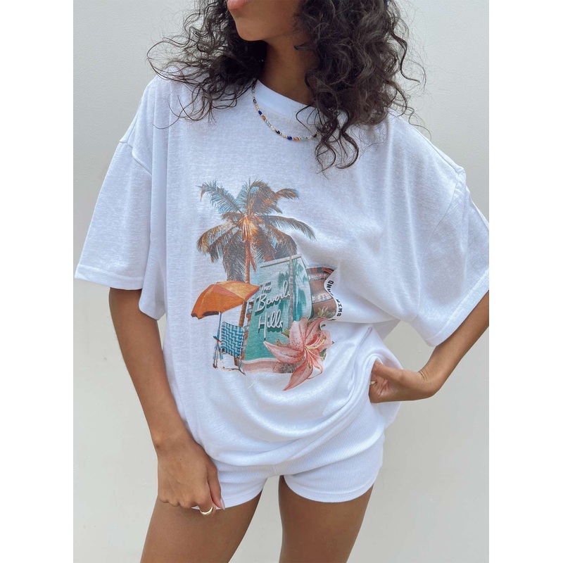Vacay Oversized Tee White