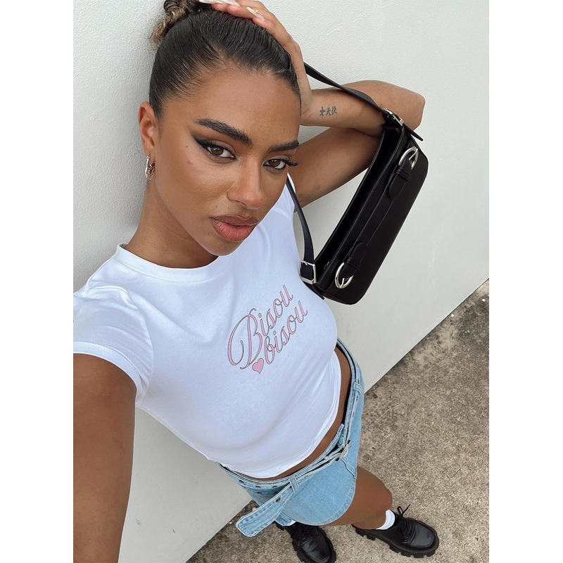 Bisou Top White / Pink