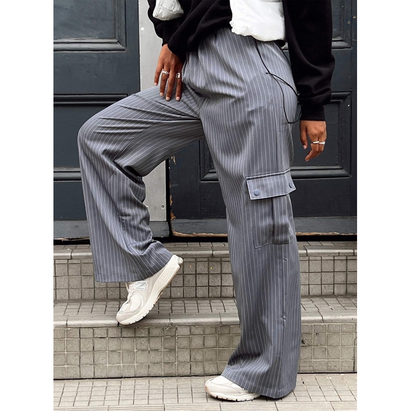 Lista Elastic Pocket Pants Grey Pinstripe