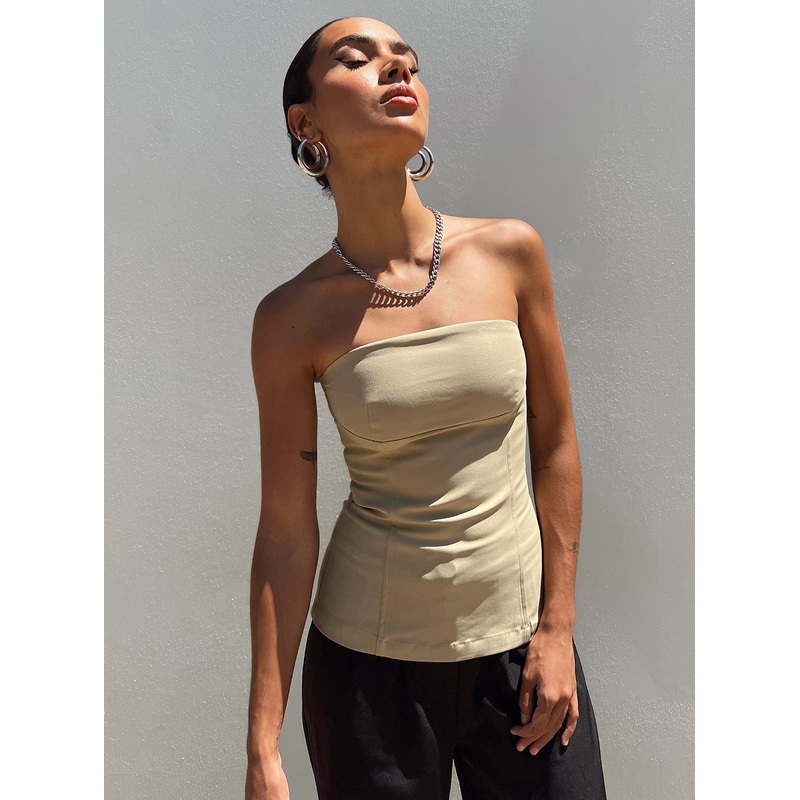 Wesanders Strapless Top Camel