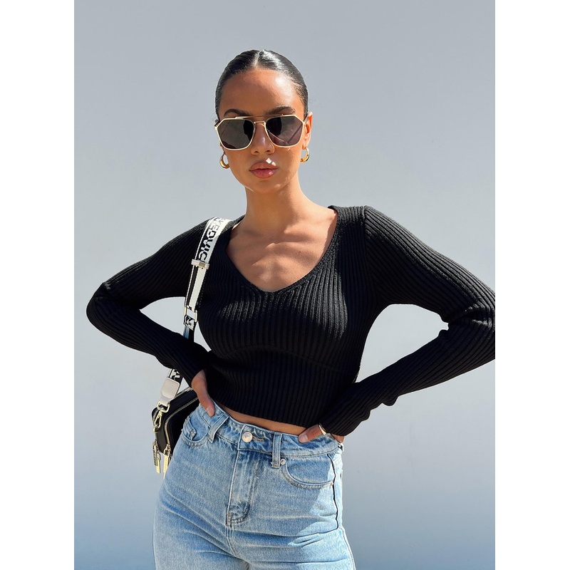 Meier Long Sleeve Top Black