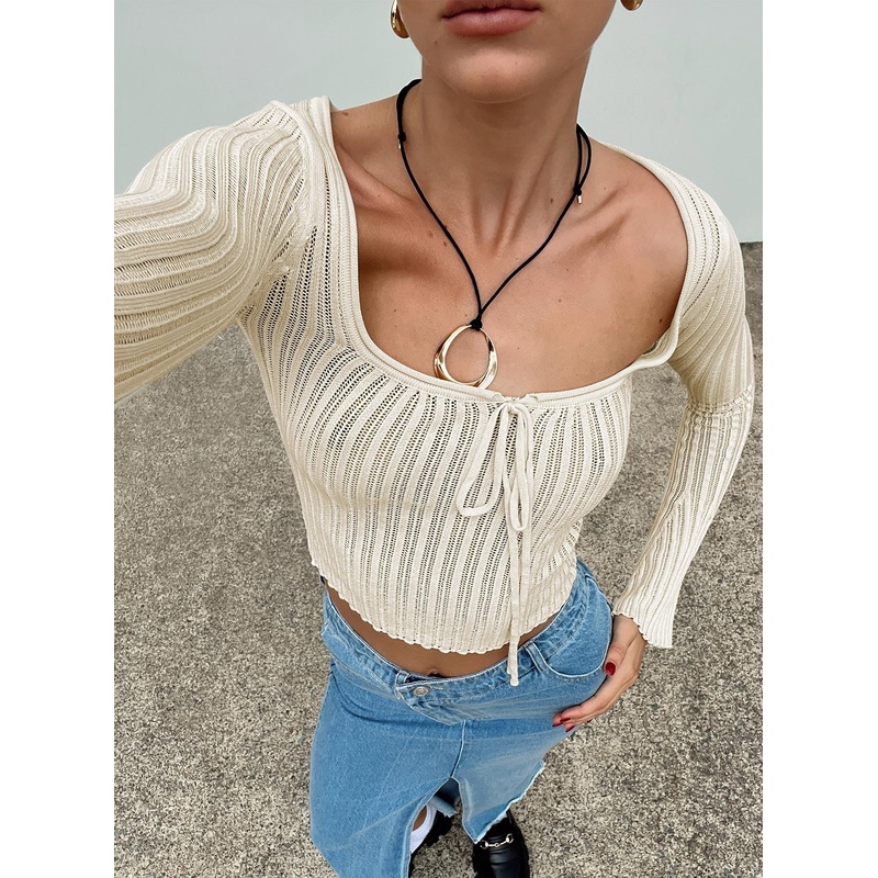 Mellow Long Sleeve Top Cream