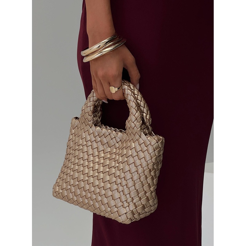 Ready To Party Woven Bag Gold