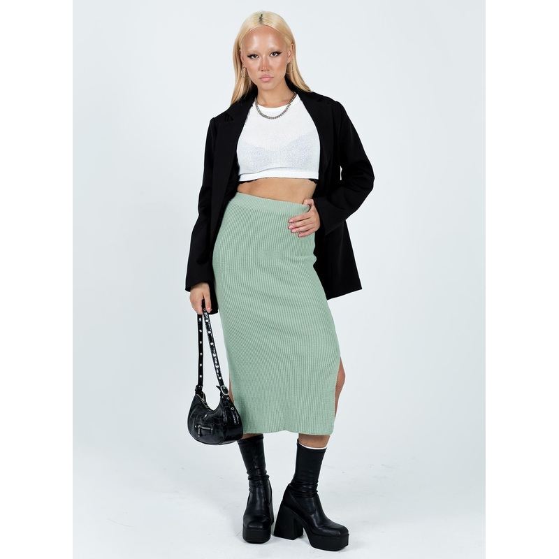 Zanna Midi Skirt Sage Green