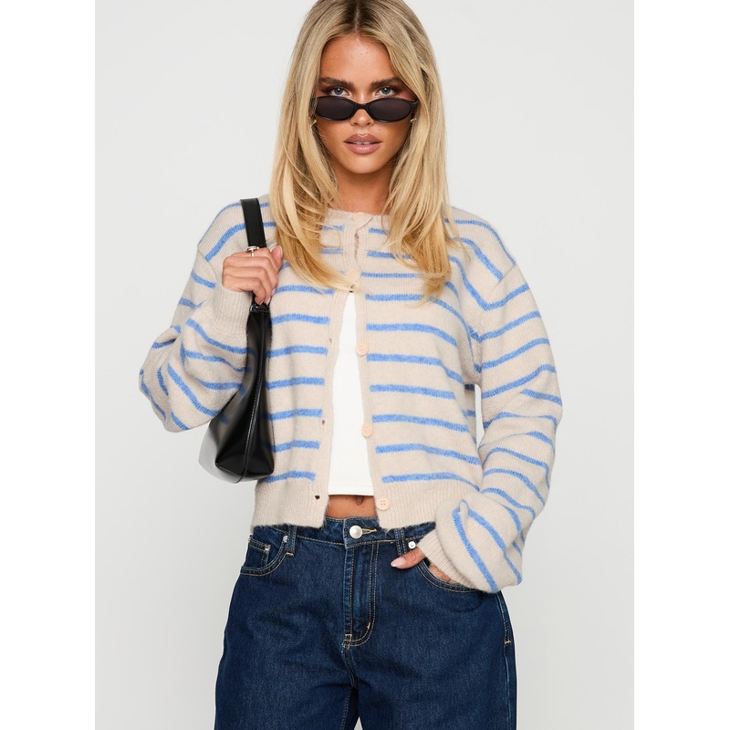 Faelyn Button Up Cardigan Multi Stripe
