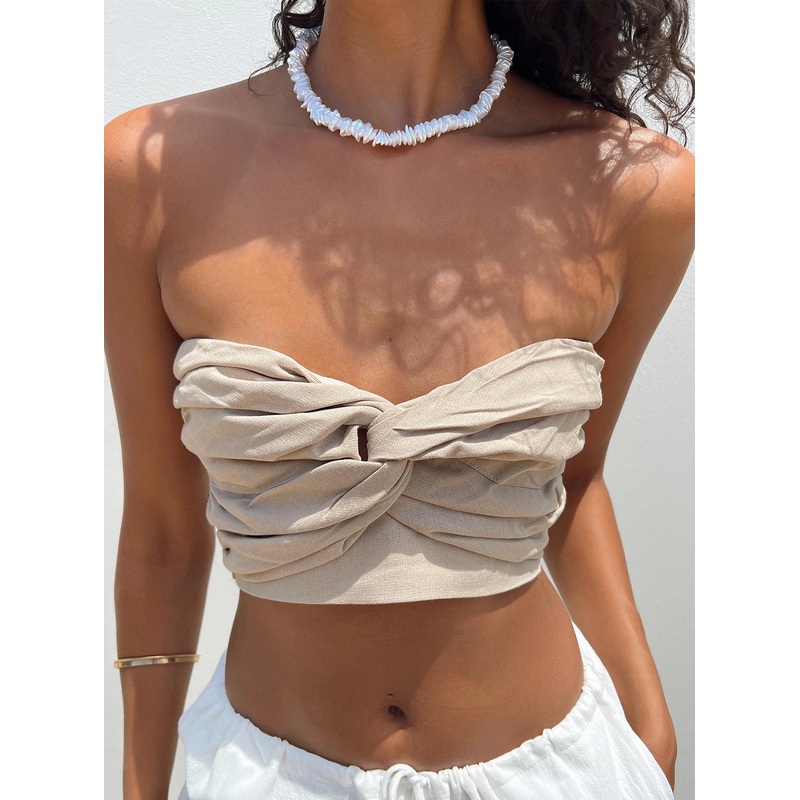 Kemper Strapless Top Beige