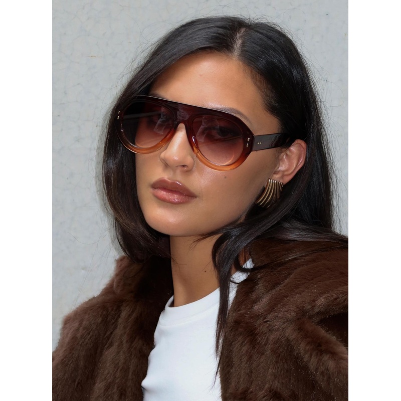 No Stylist Aviator Sunglasses Brown