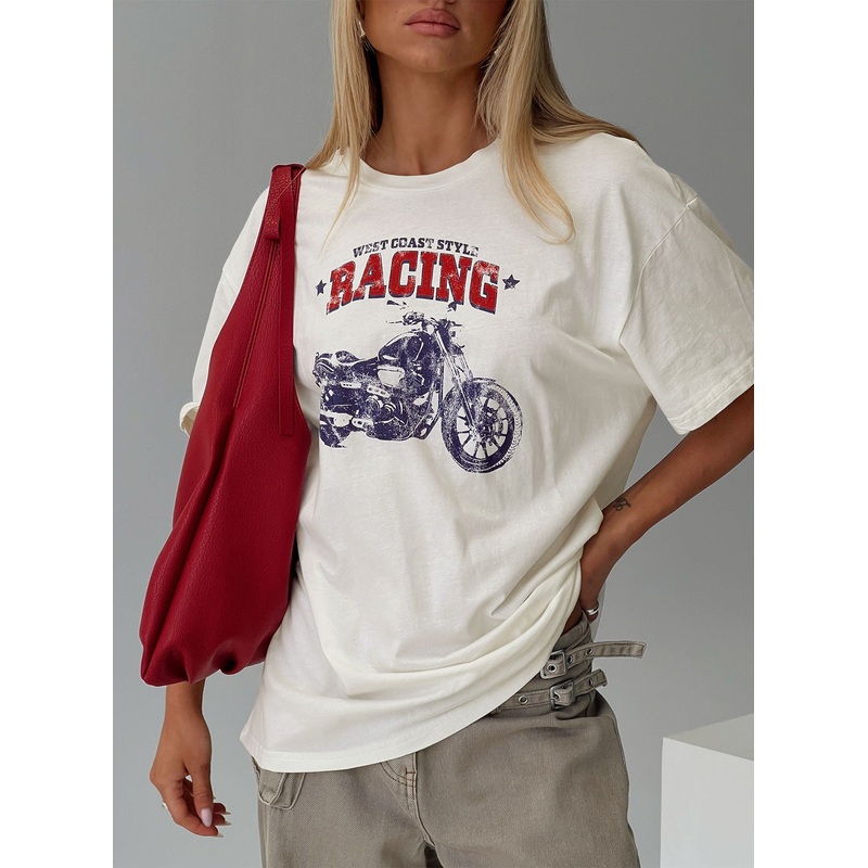 West Coast Style Oversized Tee White