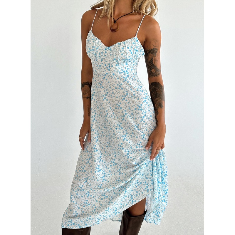 Amara Midi Dress Blue Multi