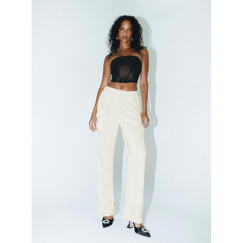 Blakey Plisse Pants Champagne