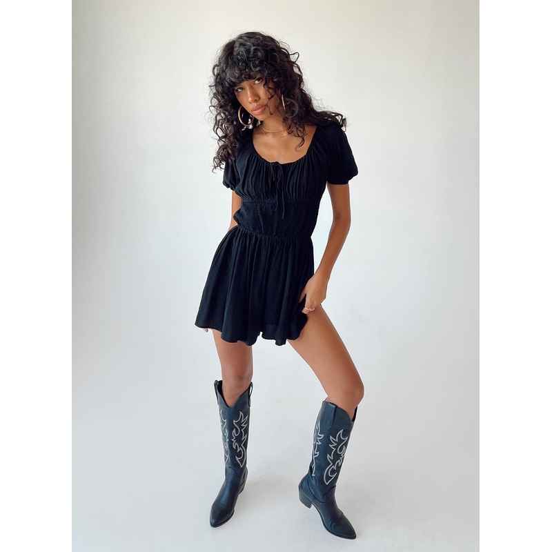 Elijah Romper Black