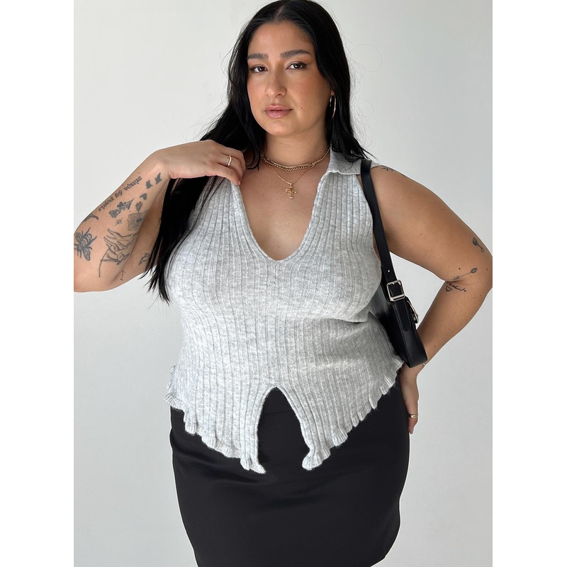 Galliniski Knit Top Grey Curve