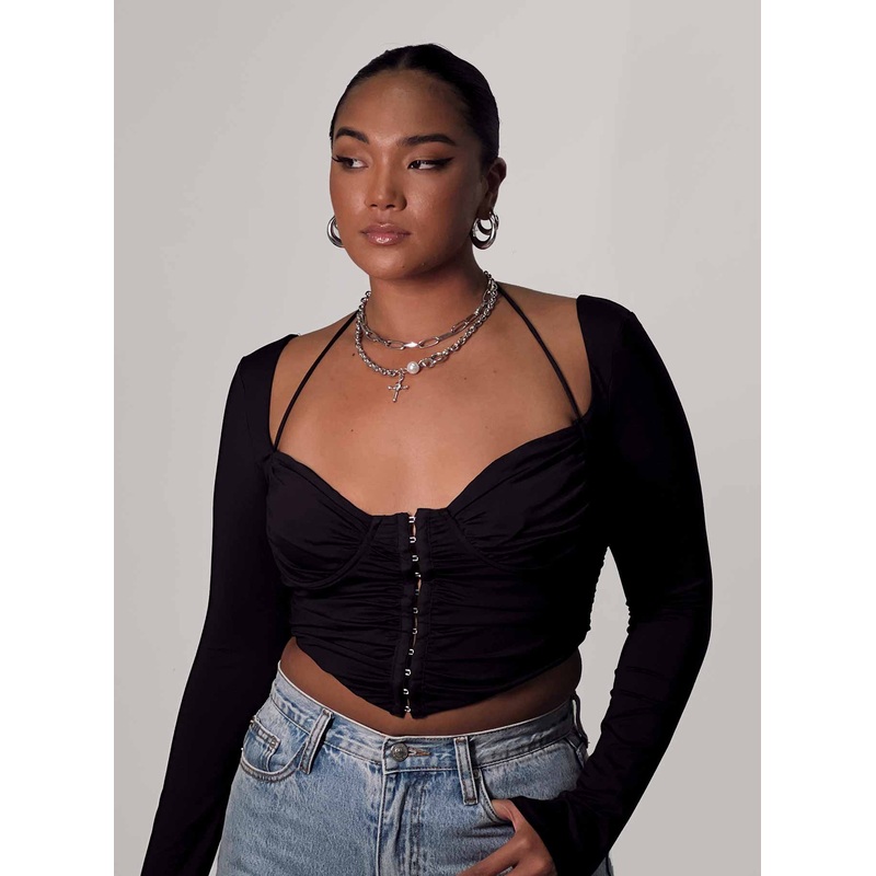 Galyn Long Sleeve Top Black