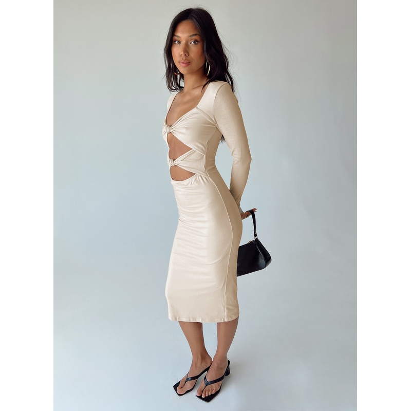 Illias Midi Dress Biege