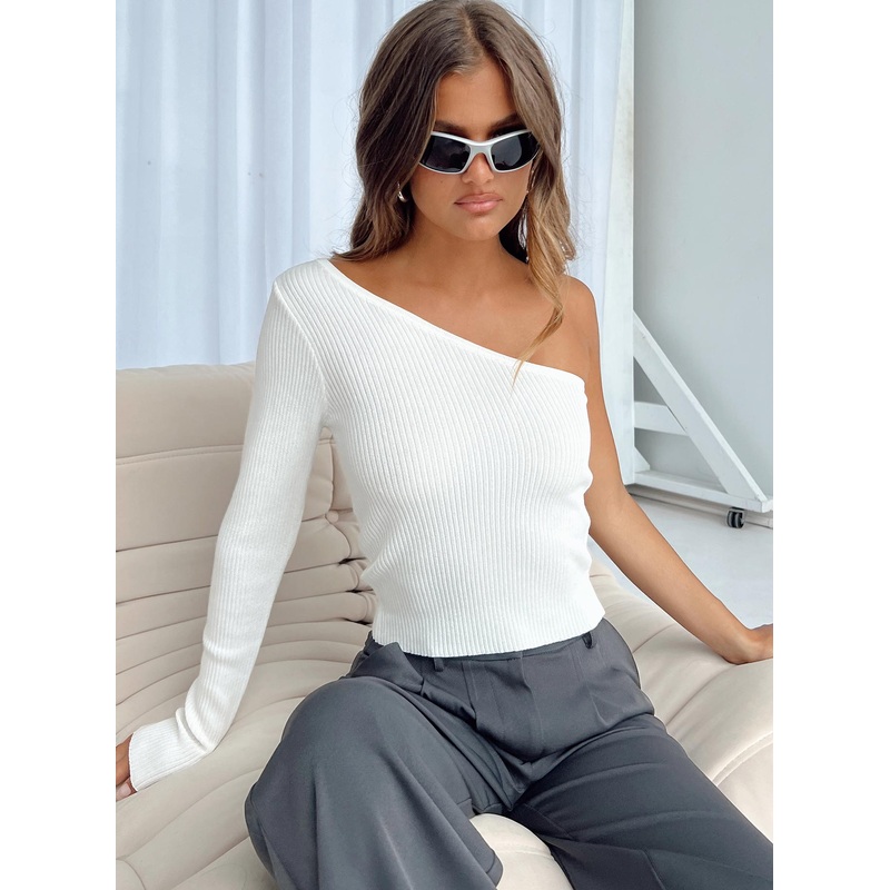 Kandora One Shoulder Top Ivory