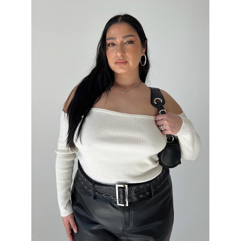 Katandra Off Shoulder Top Ivory Curve