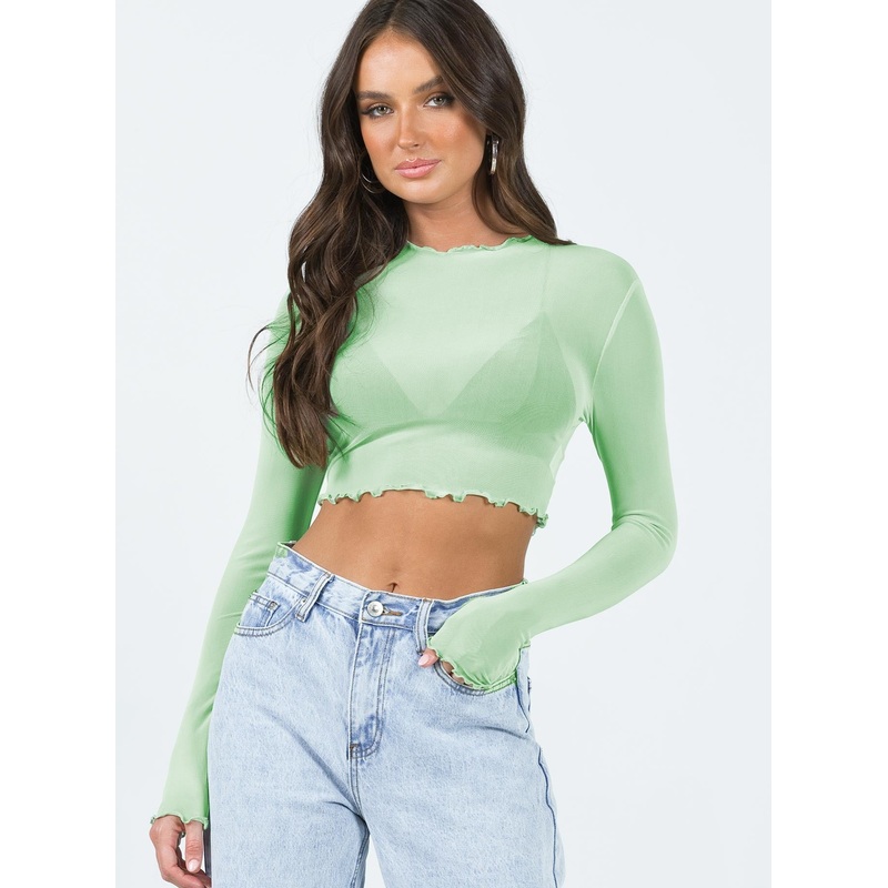Livvy Long Sleeve Top Green