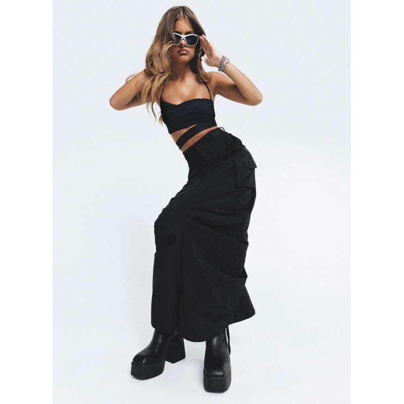 Baird Cargo Maxi Skirt Black