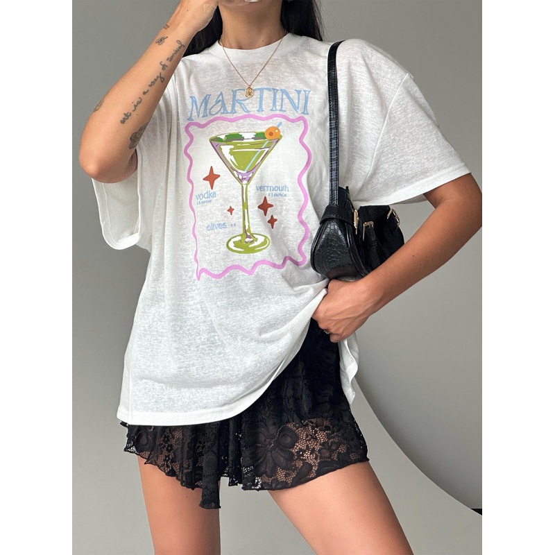 Martini Oversized Tee White
