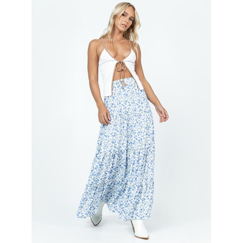 Miriah Maxi Skirt Blue Floral