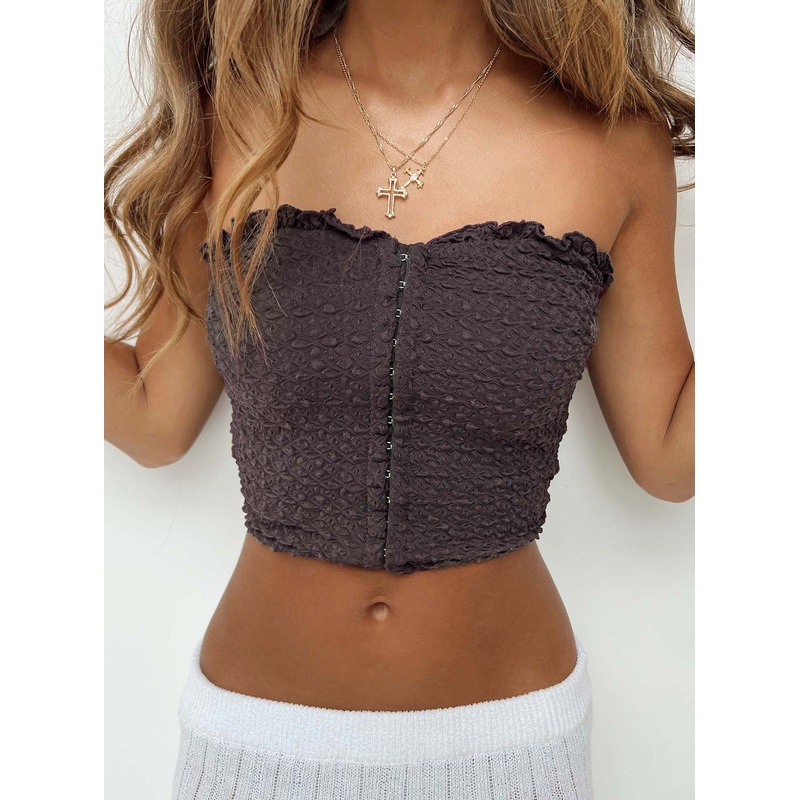 Pamola Strapless Top Slate