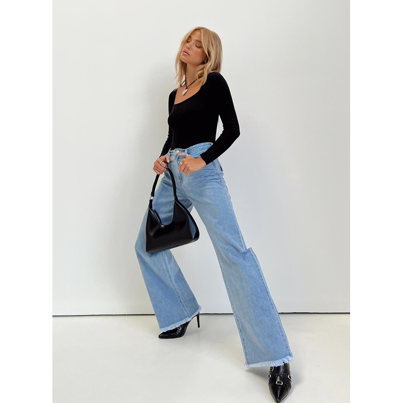 Rebekah Wide Leg Jeans Mid Wash Denim