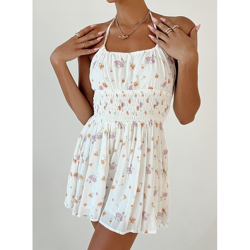 Emery Floral Halter Romper Multi