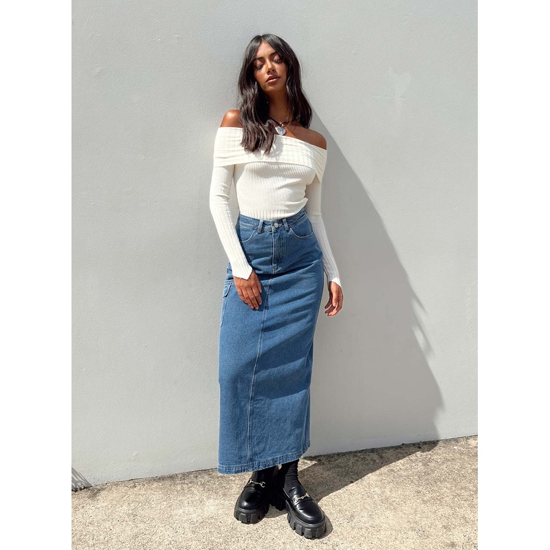 Harben Denim Maxi Skirt