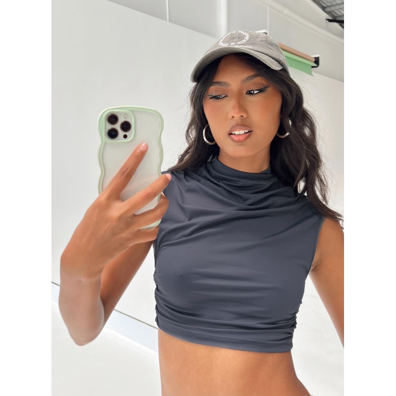 Kerana High Neck Top Slate