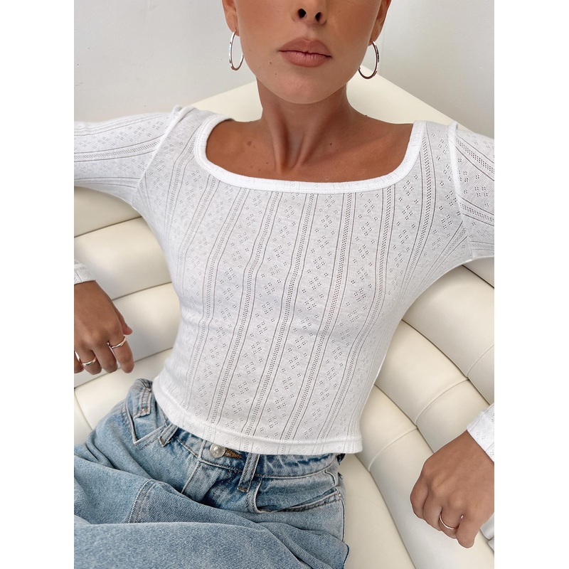 Parklane Long Sleeve Top White