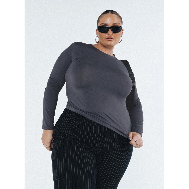 Arnim Long Sleeve Top Grey Curve