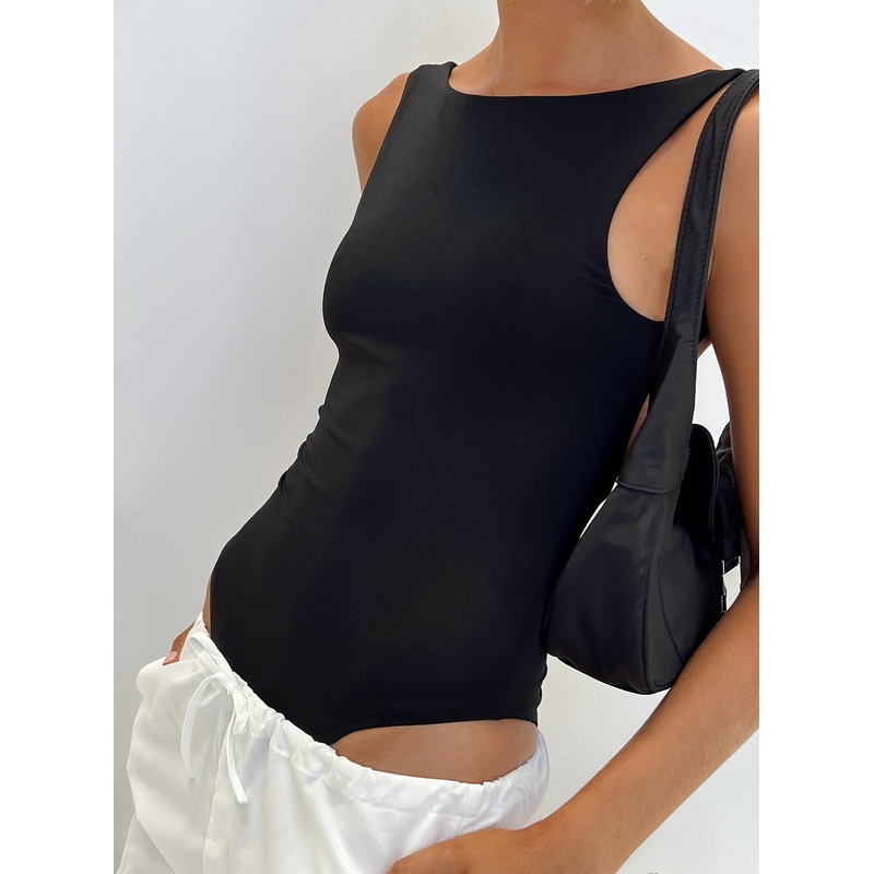 Coomba Backless Bodysuit Black