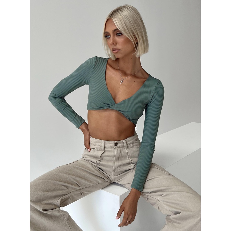 Kyora Long Sleeve Top Khaki