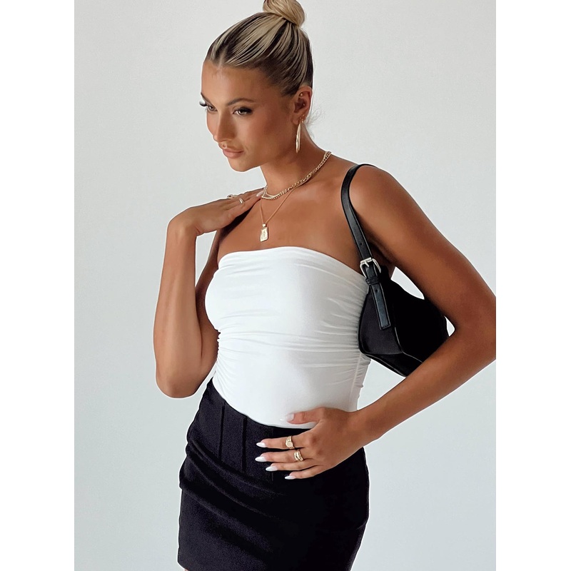 Rashad Strapless Bodysuit White