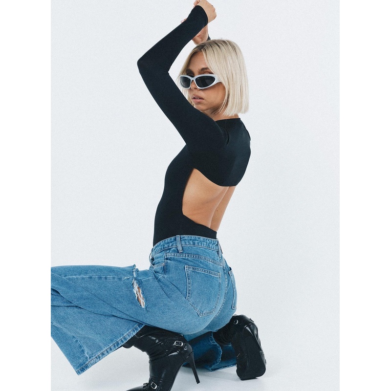 Tarrick High Neck Bodysuit Black